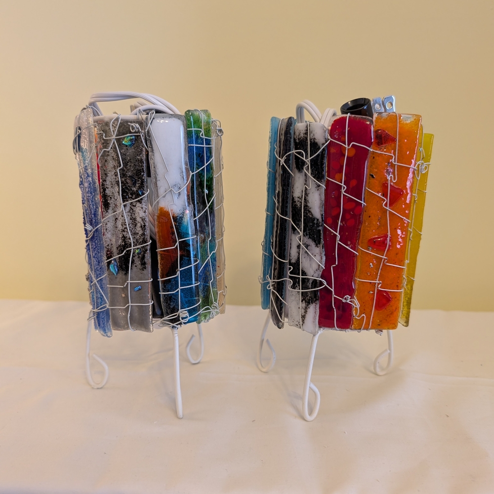 Handmade Fused Glass Votive Holders - Multi Color